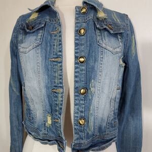 Jou Jou jean jacket sz small Distressed